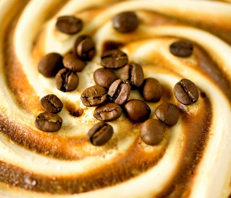 Close up of a coffee made using Finlays beverage syrups