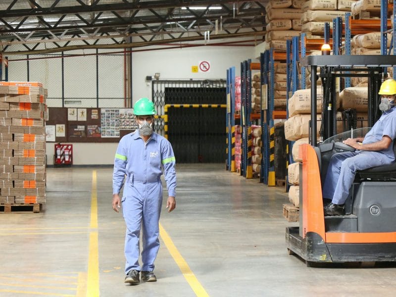 Employees working in the packaging warehouse for ceylon tea