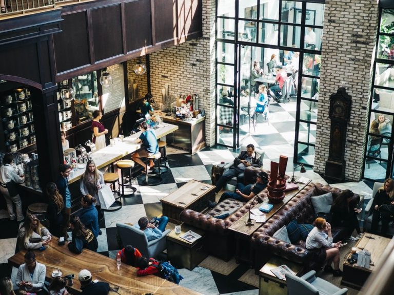 Coffee Shop Scene - The Tea Market in the USA