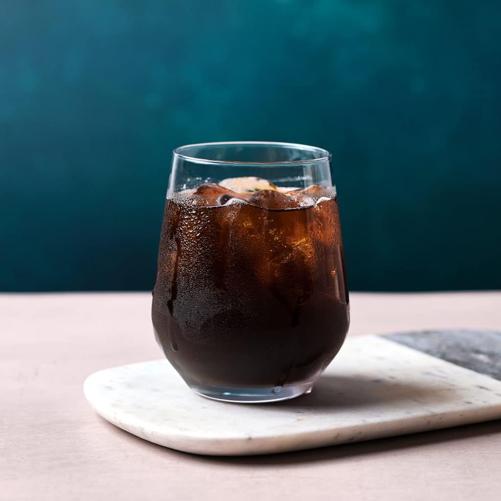 Glass of cold brew coffee